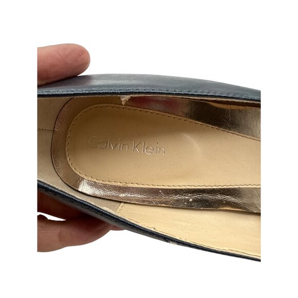 Calvin Klein Size 10 Dolly Style Black Pointed-Toe Stylist Leather Heels - Picture 11 of 11